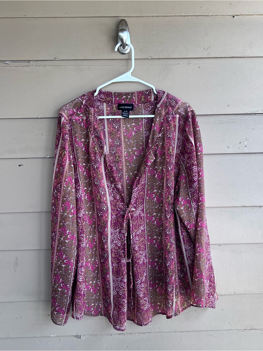 Lane Bryant Sheer Boho Blouse Size 18/20 Lightweight Hippie Peasant